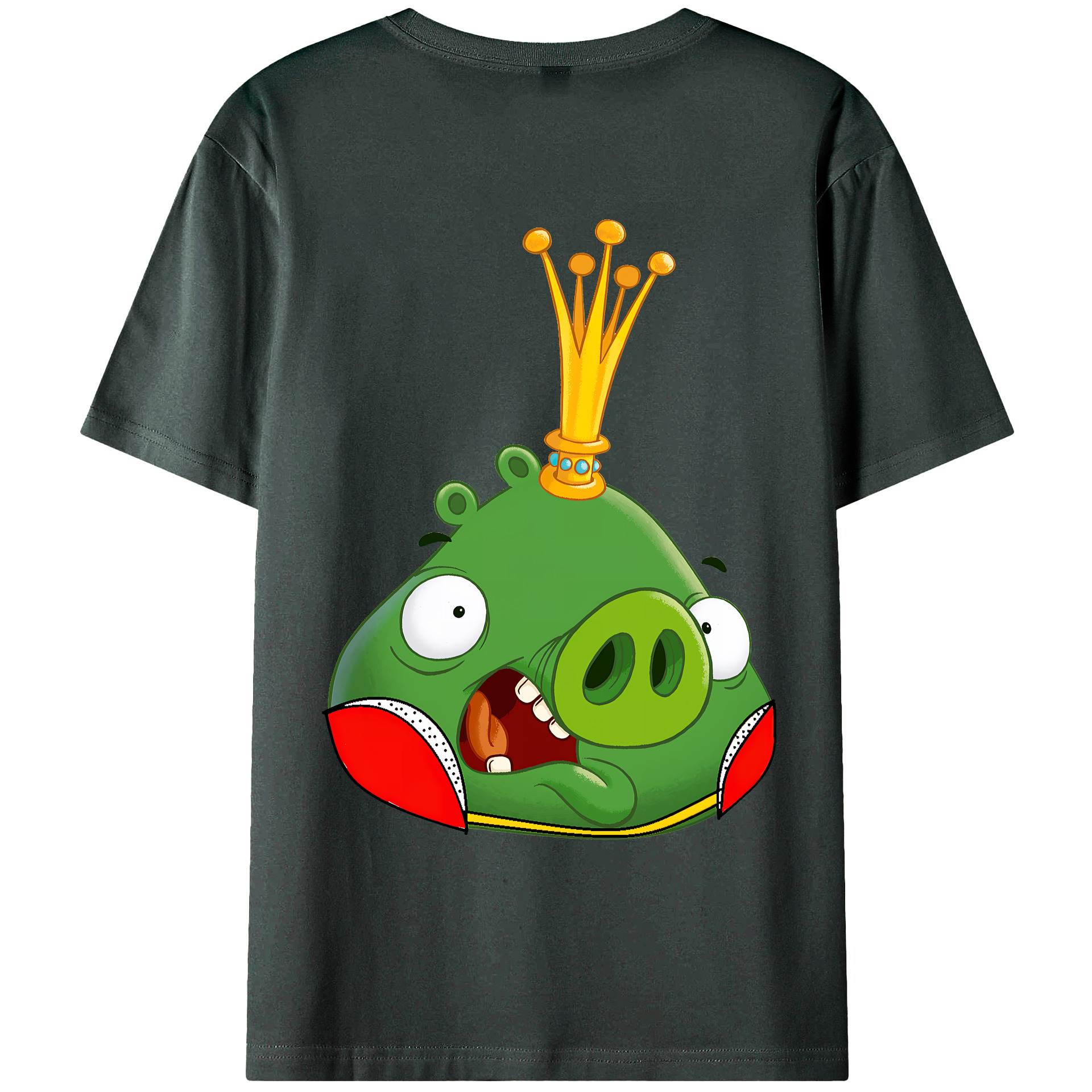（画像用） Angry Birds アングリーバード 綿100％ メンズ半袖Tシャツ（バックプリント） 通気性